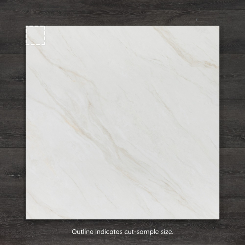 White Sapphire Marble-Effect Matt Porcelain Tile 100x100cm