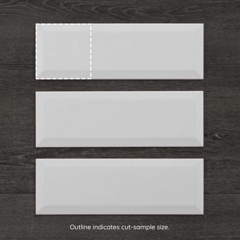 Metro XL White Bevelled Ceramic Matt Tile 30x10cm