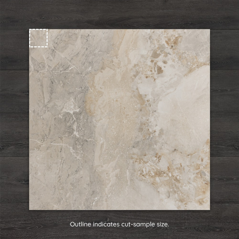 Tavos Beige Marble-Effect Matt Porcelain Tile 100x100cm