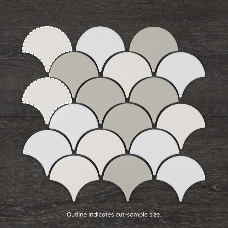 Colour Mix Fish Scale Gloss Porcelain Mosaic 29.3x27.4cm