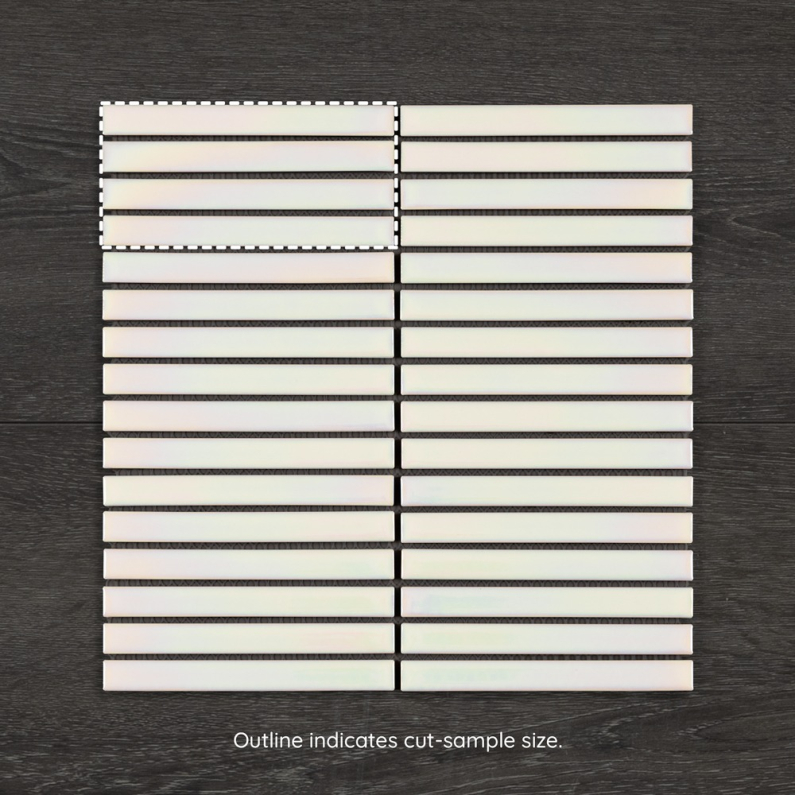 Iridescent Long Stripes Gloss Porcelain Mosaic 29.6x30cm