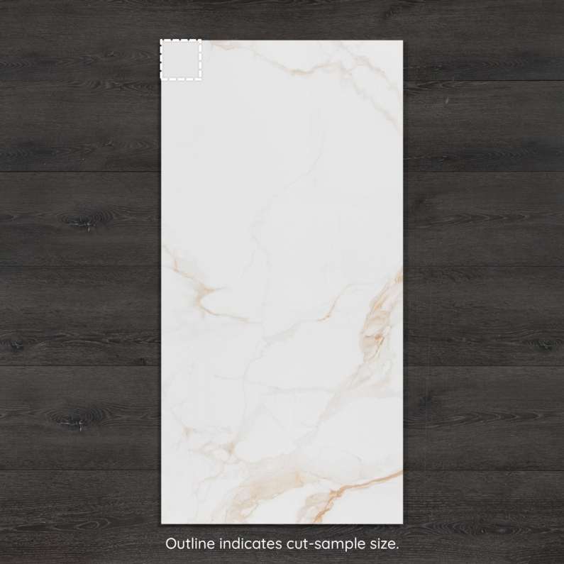 Carrara Golden Marble-Effect Polished Porcelain Tile 120x60cm