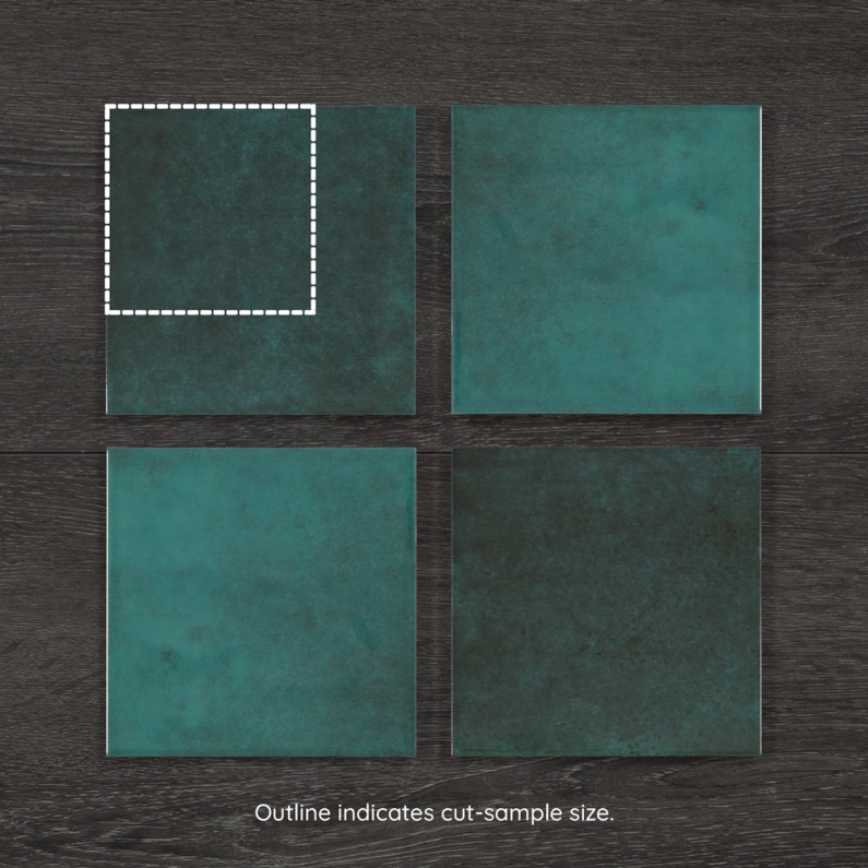 Earth Amazon Concrete-Effect Gloss Ceramic Tile 15x15cm