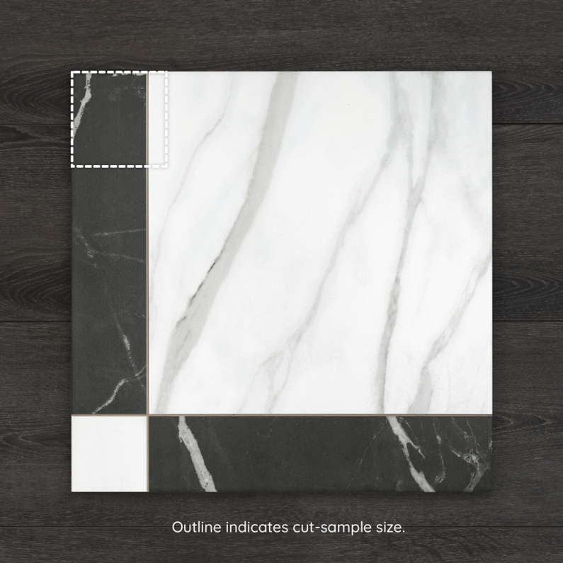 Grace Nero Pattern Matt Porcelain Tile 44.2x44.2cm