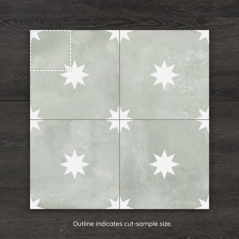Star Sage Pattern Matt Porcelain Tile 44.2x44.2cm