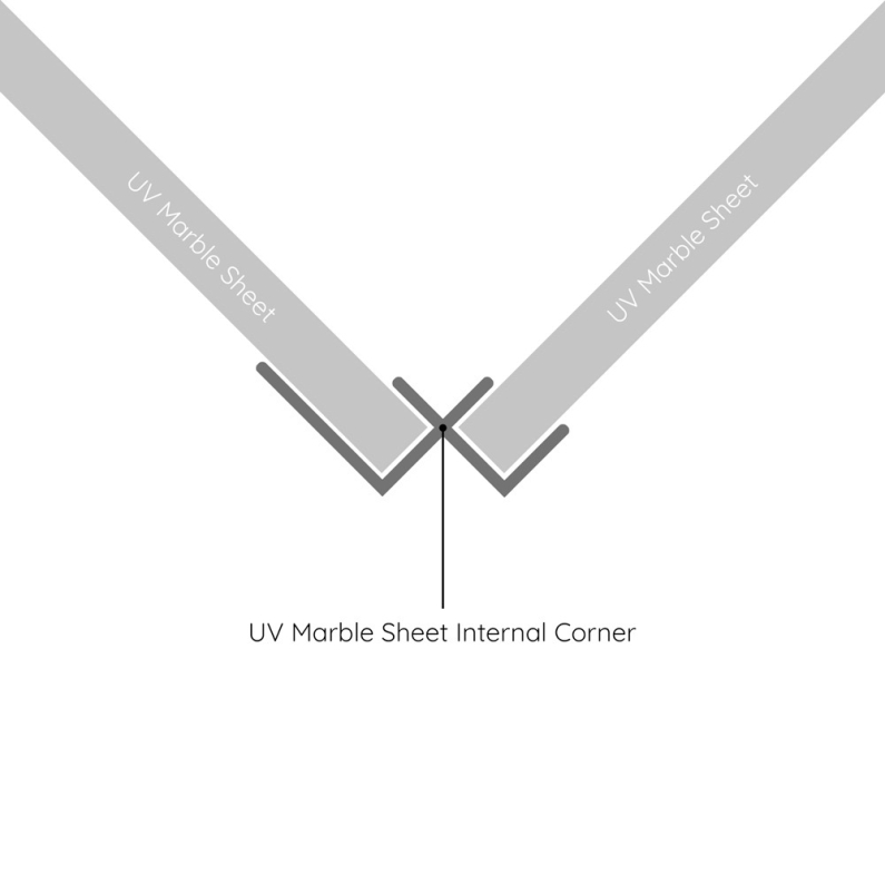 UV Marble Sheet Internal Corner Silver 244cm