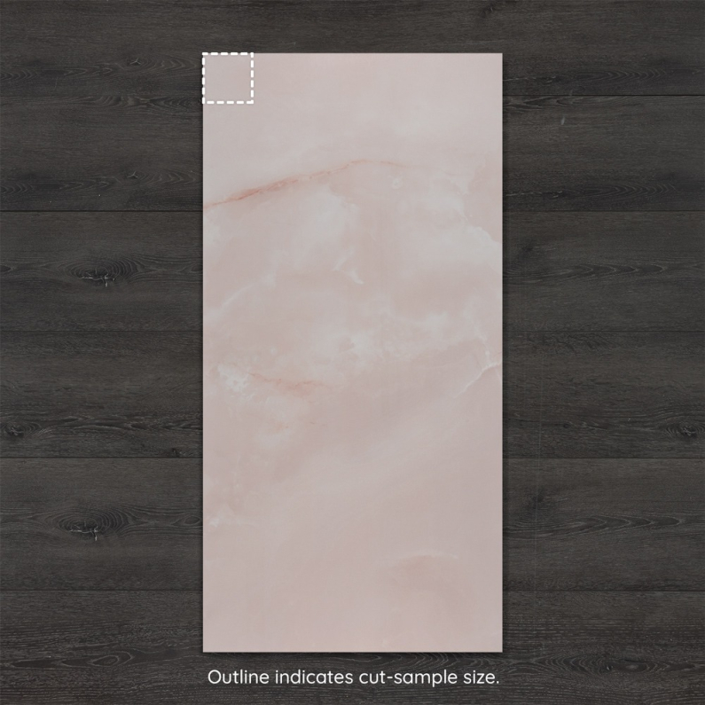 Onyx Soft Pink Marble-Effect Gloss Porcelain Tile 120x60cm