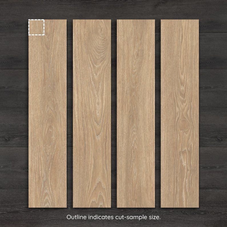 Kael Natural Wood-Effect Matt Porcelain Tile 120x23cm
