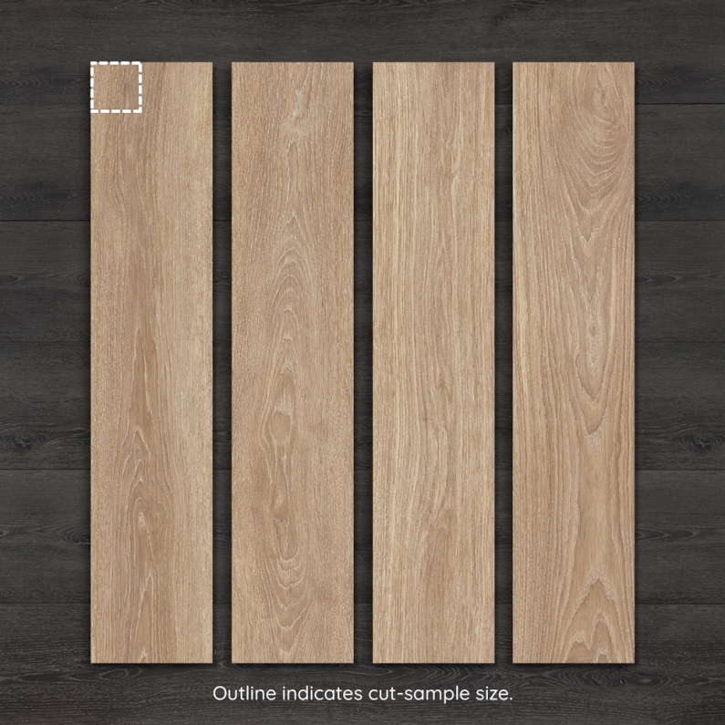 Kael Roble Wood-Effect Matt Porcelain Tile 120x23cm