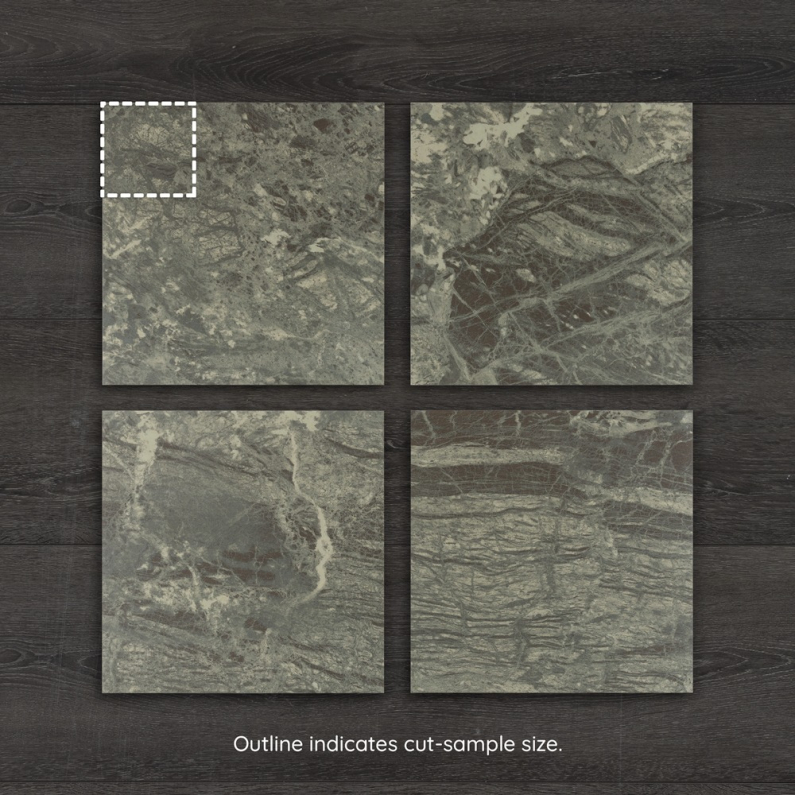 Iconic Green Marble-Effect Checkerboard Matt Porcelain Tile 30x30cm