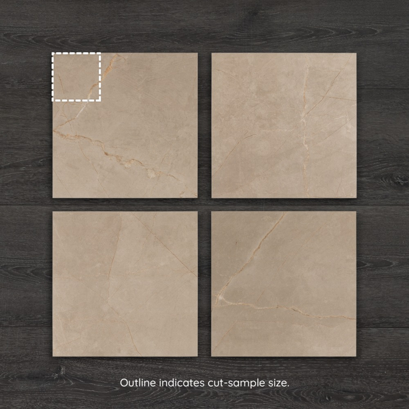 Pulpis Taupe Marble-Effect Checkerboard Matt Porcelain Tile 30x30cm