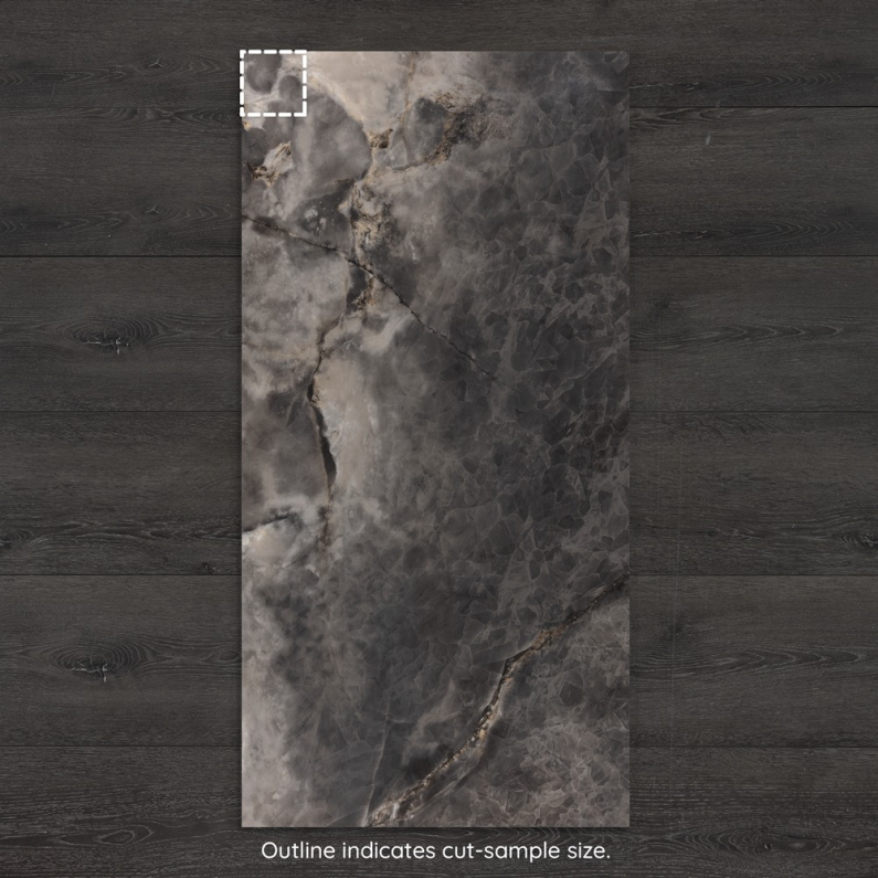 Midnight Tempest Marble-Effect Polished Porcelain Tile 120x60cm