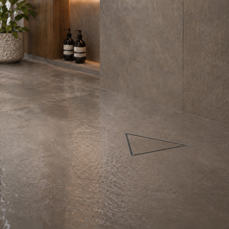"Floor Drains Floor Drain (Triangle, Tileable Cover) 330mm"