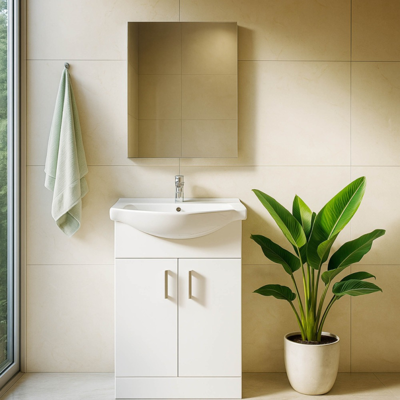 Ardent Floor Standing Vanity Unit - White 550mm