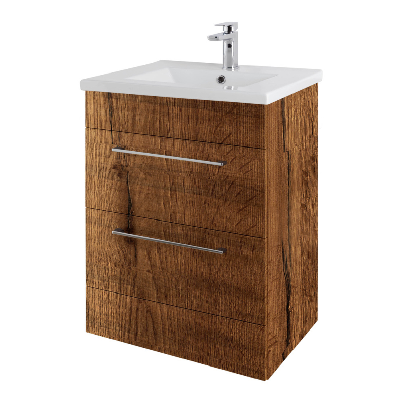 Cesena Floor Standing Vanity Unit - Tobacco Oak 500mm