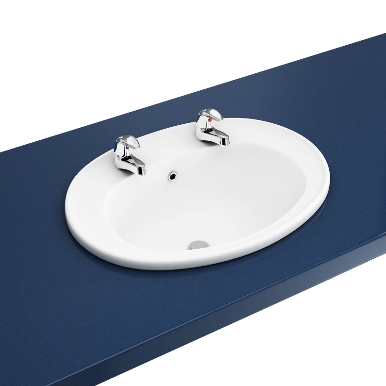 Kota Vanity Basin (2 Tap Hole) - White