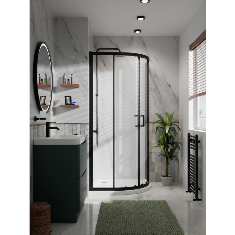 Casanuova Quadrant Enclosure - Black 900x900mm