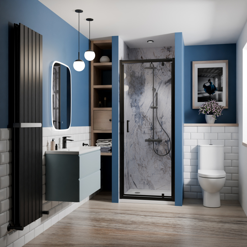 Deann Wall Hung Vanity Unit - Dusky Blue 605mm