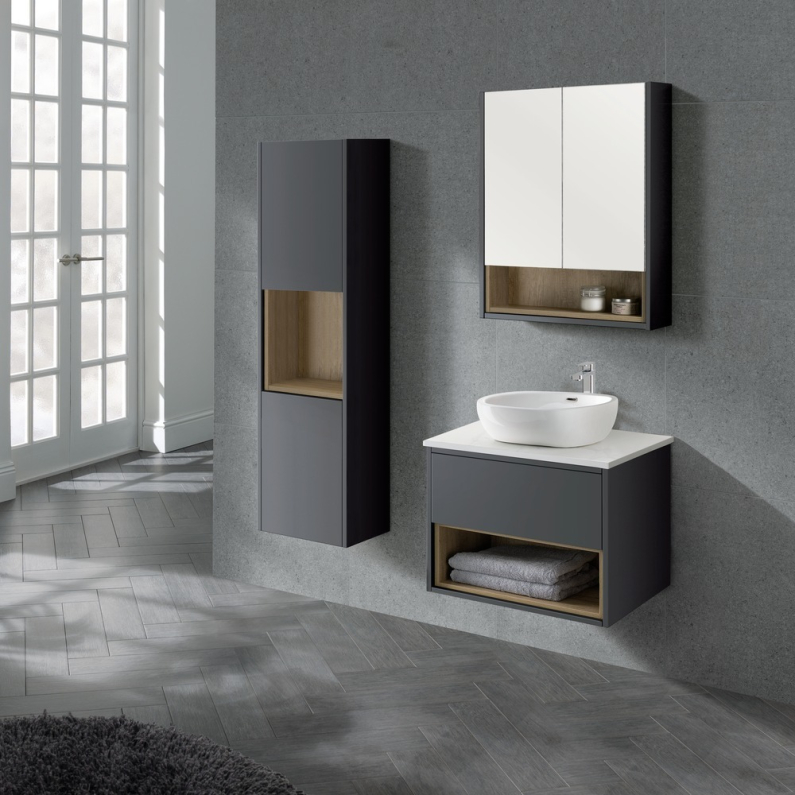 Lucca Mirror Cabinet - Anthracite 600mm