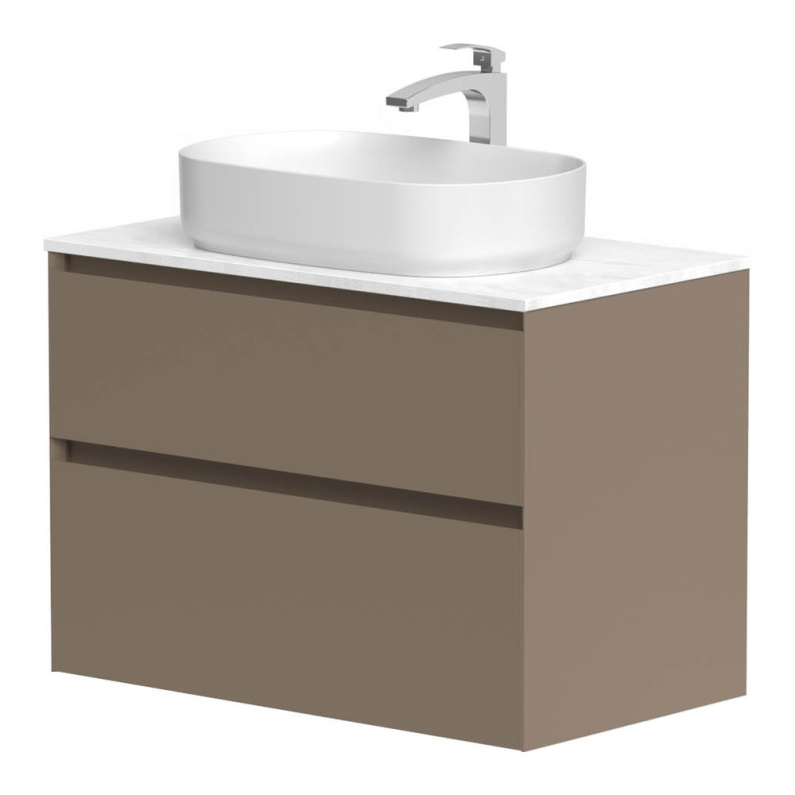 Monta Wall Hung Vanity Unit - Cacao Brown 790mm