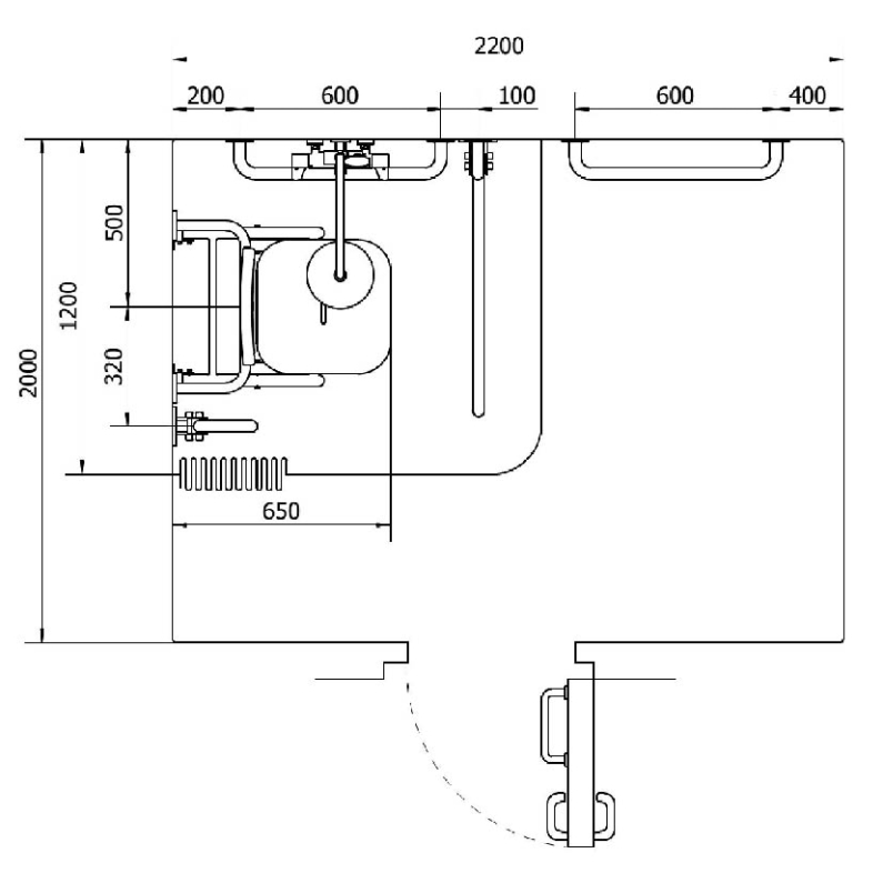"iCare Shower Pack (Valve, Slide Rail, Shower Seat, Grab Rail, Curtain) - White/Grey"