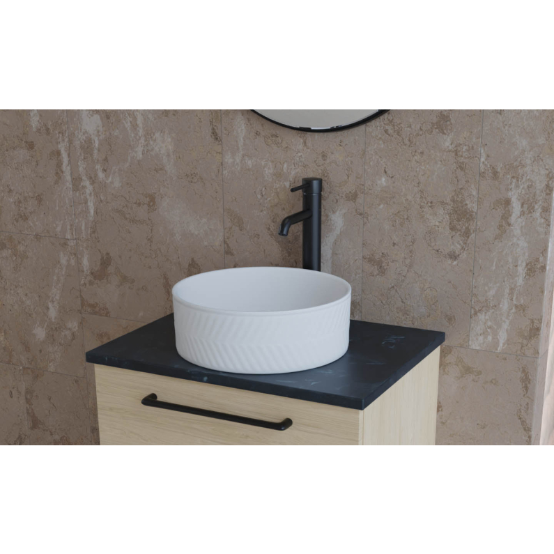 Vessels Insignia Round Chevro Vessel 365mm - White