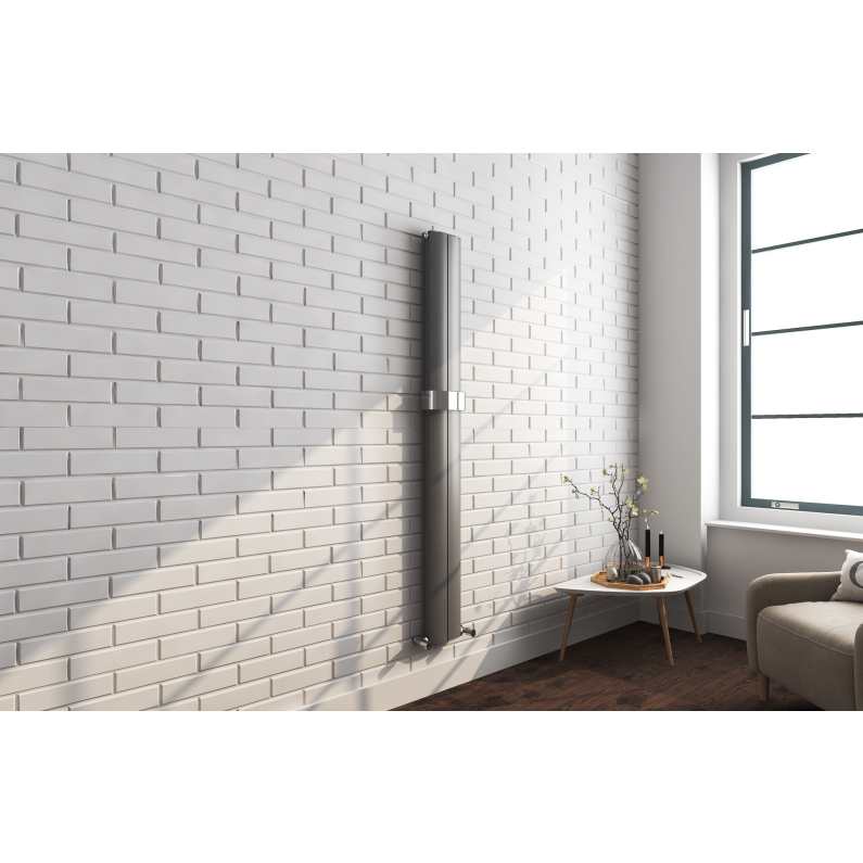 Jupiter Heated Towel Rail (Vertical Designer) - Anthracite 1800x185mm