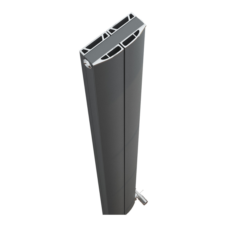 Jupiter Heated Towel Rail (Vertical Designer) - Black 1800x185mm