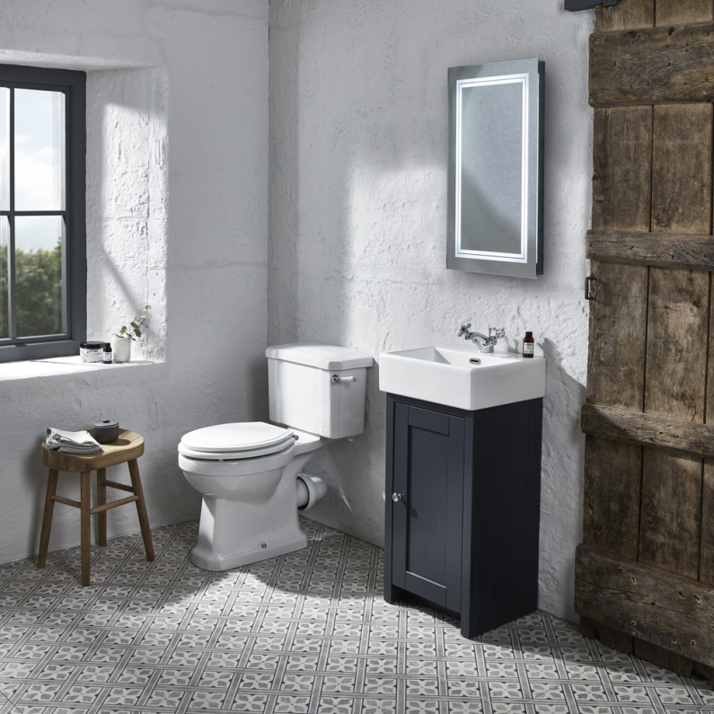 Lansdown Floor Standing Cloakroom Unit - Matt Dark Grey 450mm