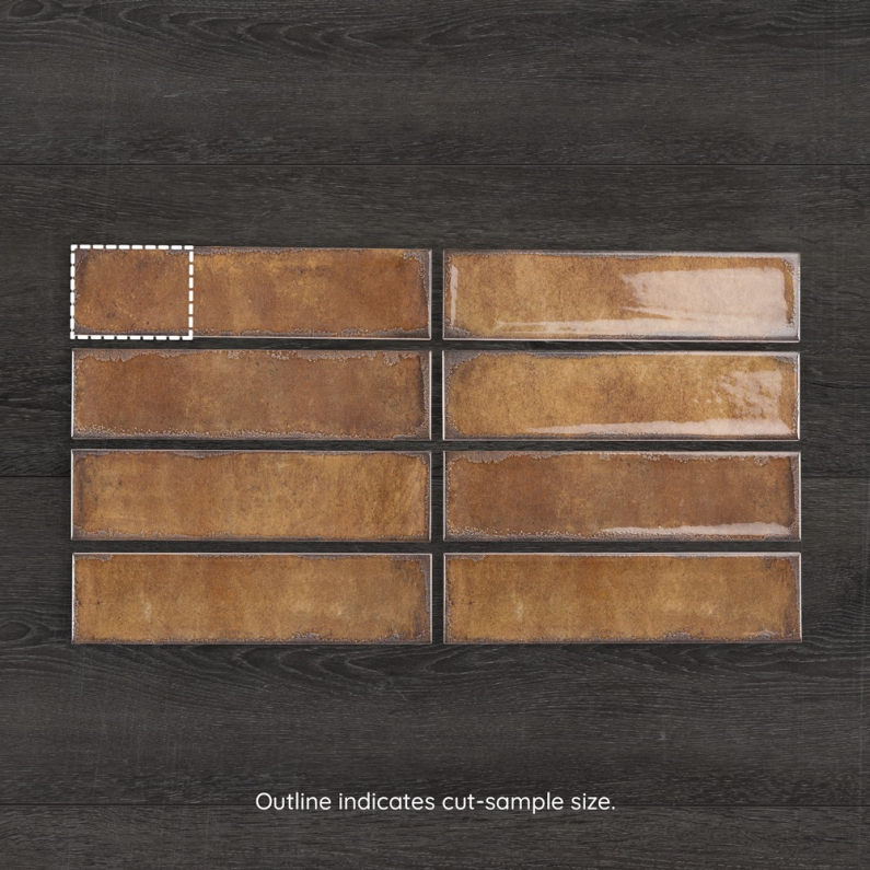 Metro Iris Marron Gloss Porcelain Tile 30x7.5cm