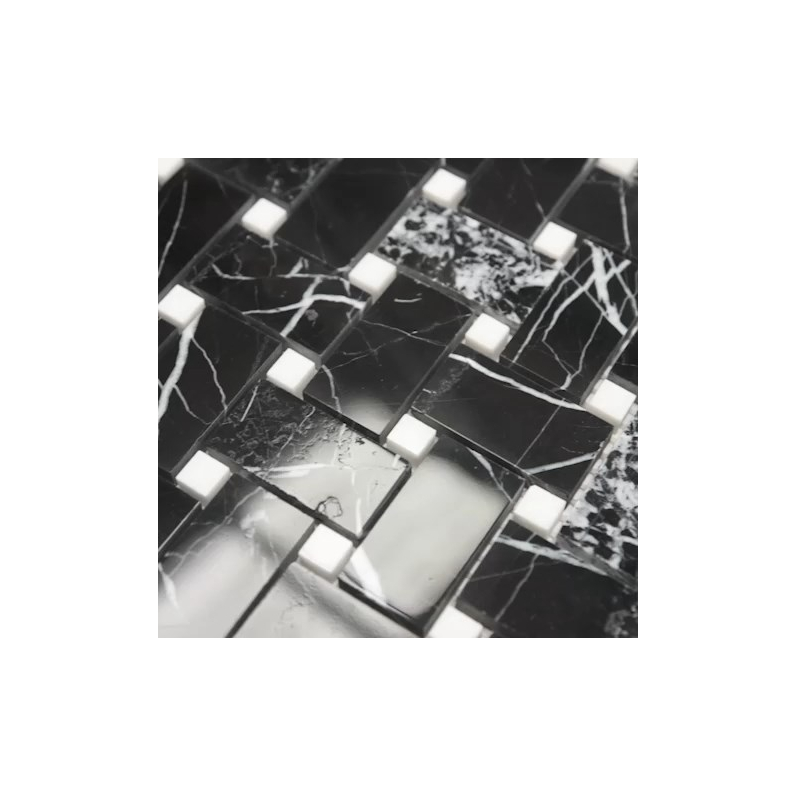 Newport Black Polished Marble Mosaic 30.5x30.5cm
