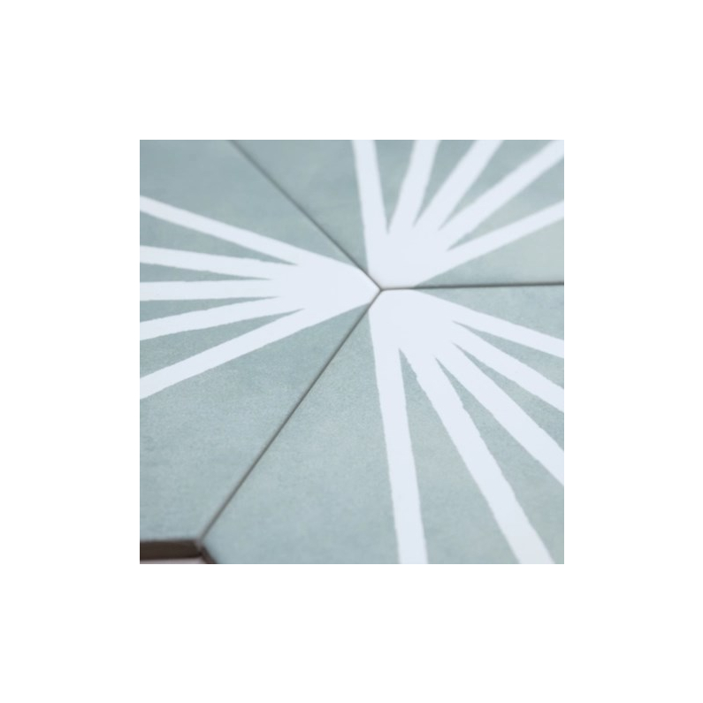 Lilypad Hexagon Aguamarina Matt Porcelain Tile 23x20cm