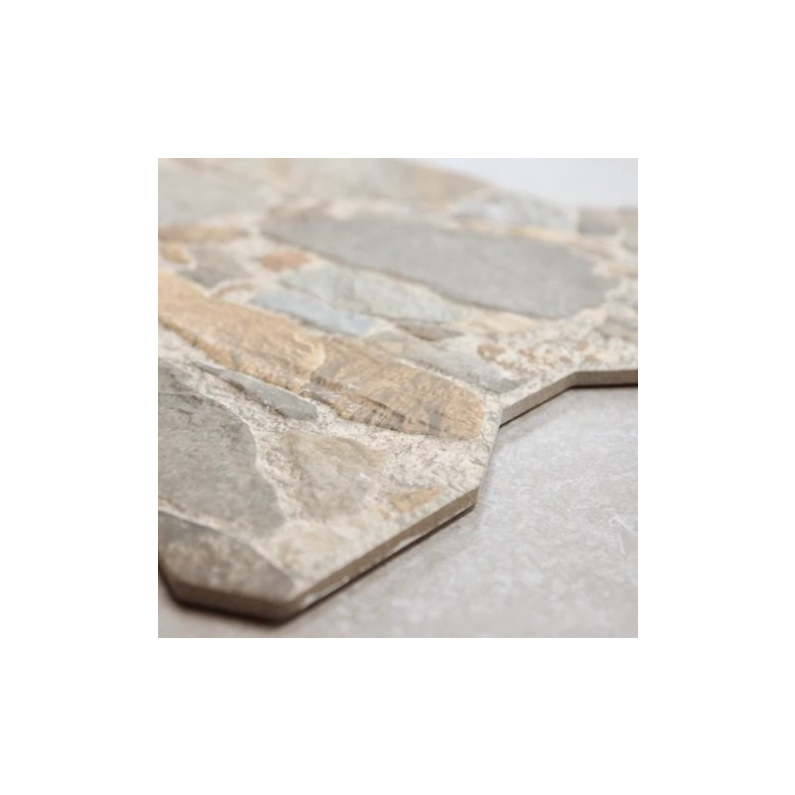 Muralla Stone-Effect Porcelain Ocre Tile 60x40cm