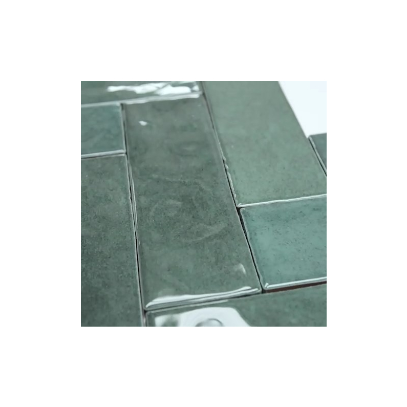Metro Nolita Verde Gloss Porcelain Wall Tile 20x6.5cm