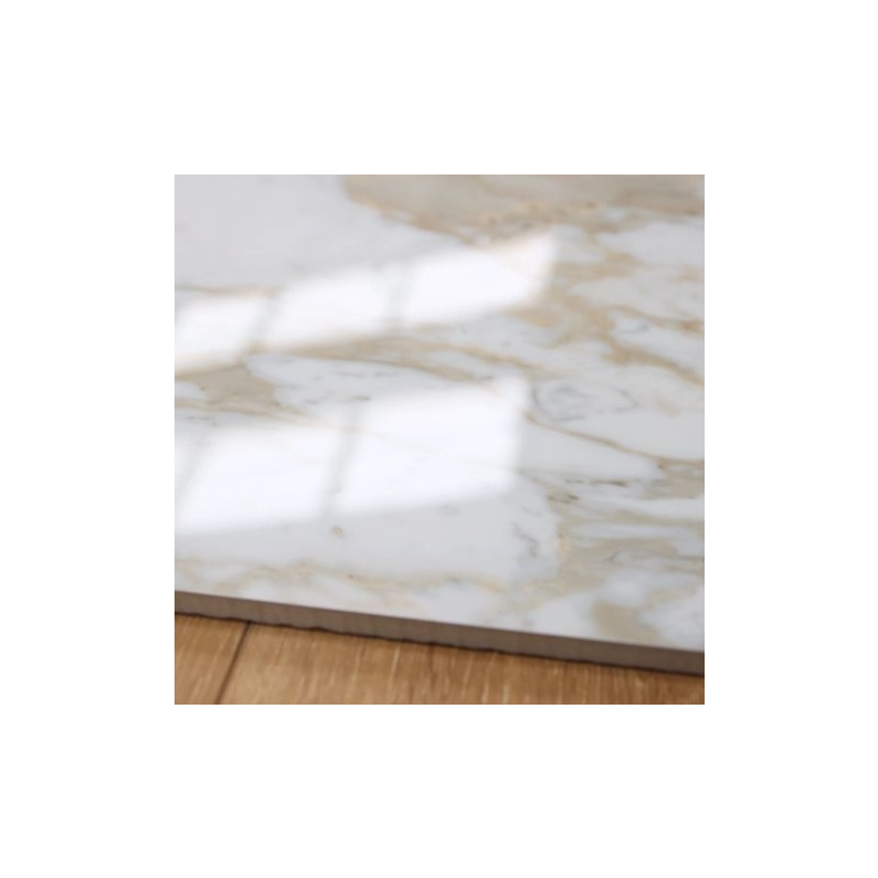 Calacatta Oro Marble-Effect Polished Porcelain Tile 120x60cm