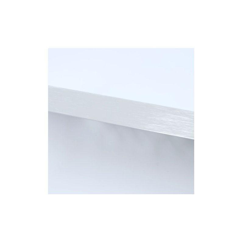 15mm Bright Silver Brushed Square Edge Tile Trim 2.4m