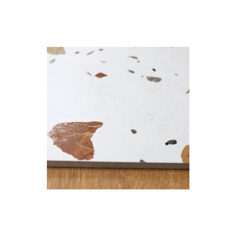 Carnival White Carving Terrazzo-Effect Lustre Porcelain Tile 120x60cm