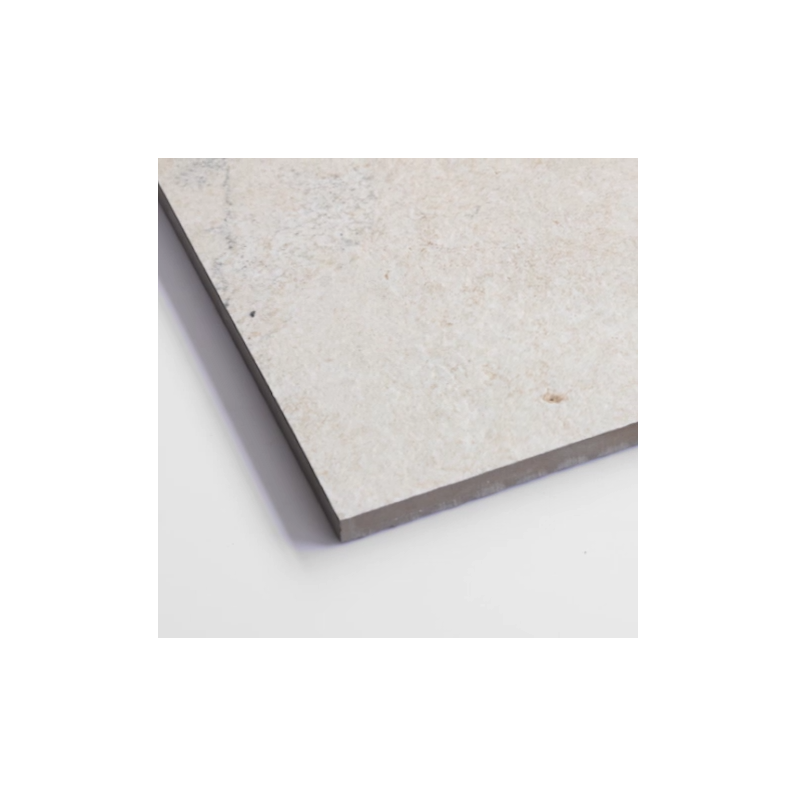 Portland Cross Cut Limestone-Effect Matt Porcelain Tile 60x60cm