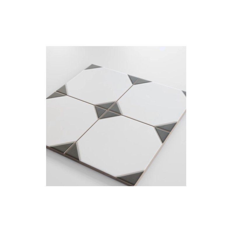 Canterbury Black Pattern Satin Porcelain Tile 33.3x33.3cm