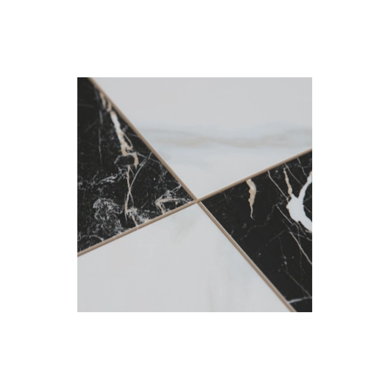 Chess Marquina Gold Pattern Matt Porcelain Tile 44.2x44.2cm