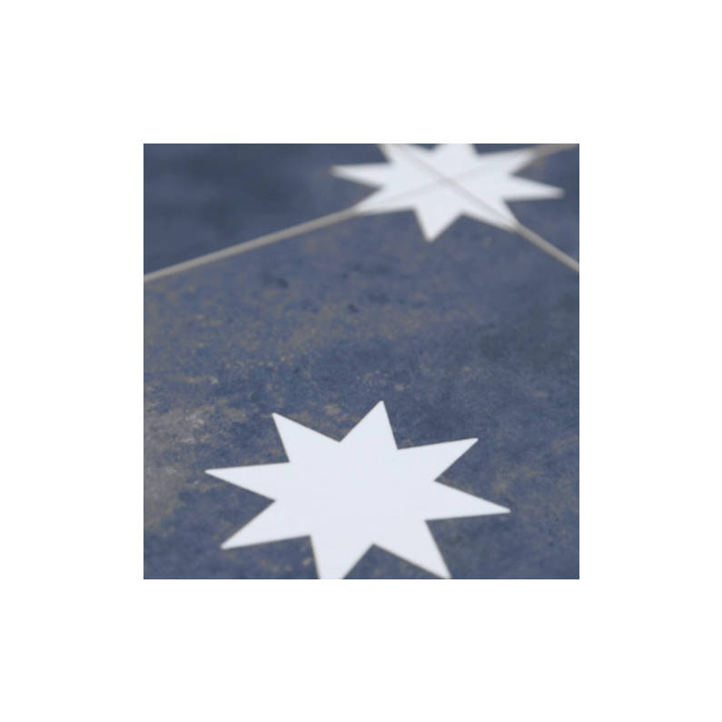 Star Navy Pattern Matt Porcelain Tile 44.2x44.2cm