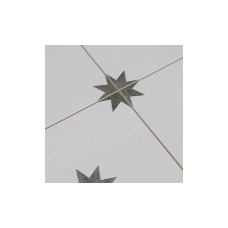 Star White Pattern Matt Porcelain Tile 44.2x44.2cm