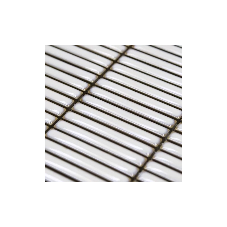 White Kit Kat Gloss Porcelain Mosaic Tile 28.4x29.8cm