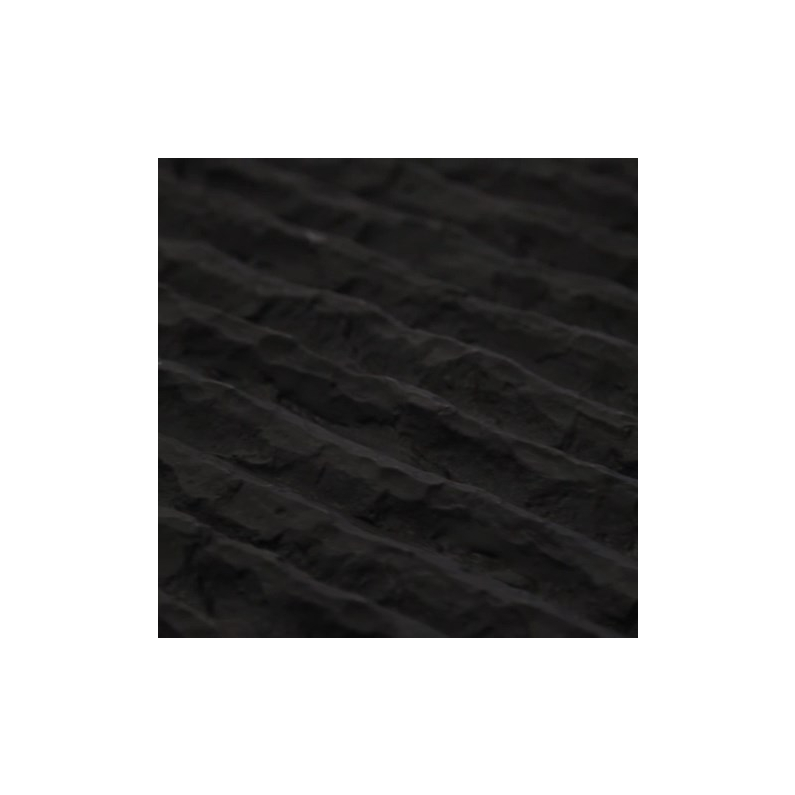 PU Stone Wall Panel Ribbed Surface Black 120x60cm