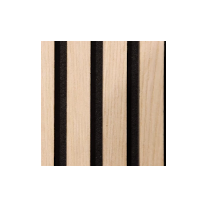 21mm Acoustic Black Felt Wall Panel Mid Oak 240x60cm