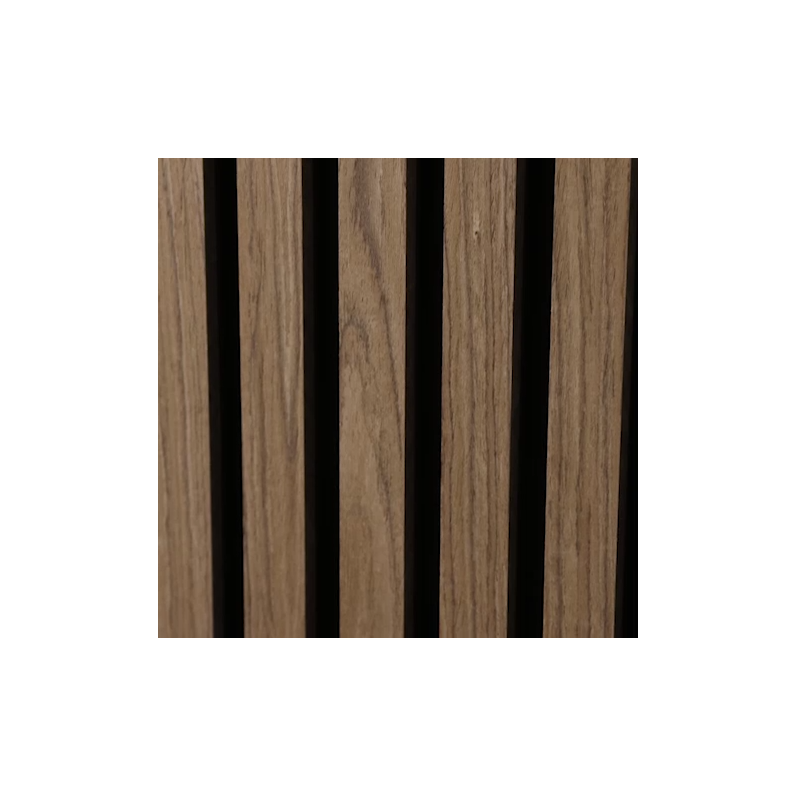 21mm Acoustic Black Felt Wall Panel Walnut 240x60cm
