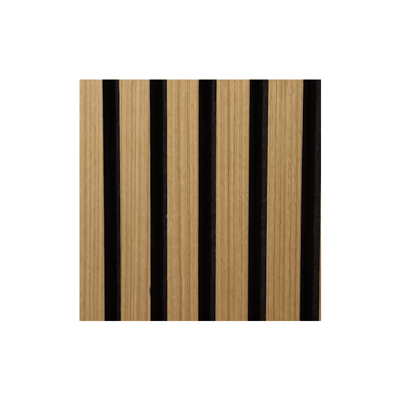 21mm Acoustic Black Felt Wall Panel Warm Oak 240x60cm