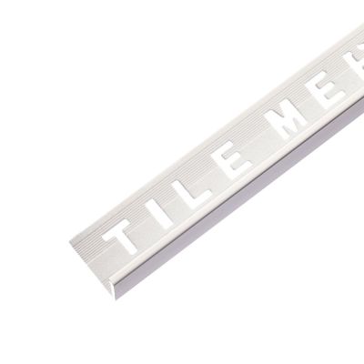10mm Aluminium Tile Trim Polished - Square Edge Gloss White 2.4m