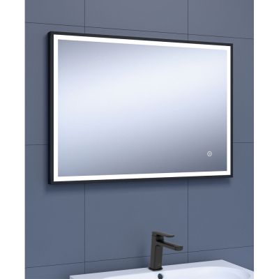 Fuse Frame Black LED Mirror 70x50cm