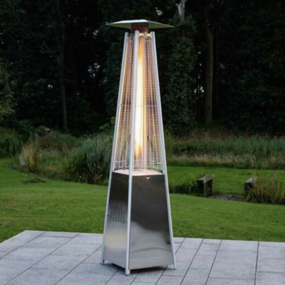 Alpha Outdoor Living Pyramid Gas Patio Heater with Regulator / Hose and Cover Stainless Steel 13kW - Alternative Image